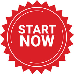 Start Now Button Badge PNG – Red Urgent Action Label for Websites & Promotions