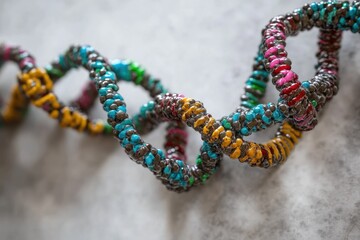 DNA strands intertwine with padlock symbolizing the complexity of genetic data processing, dna strands, scientific data processing over padlock