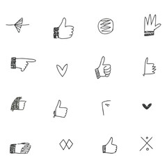 Hand gestures and symbols thumb pointing
