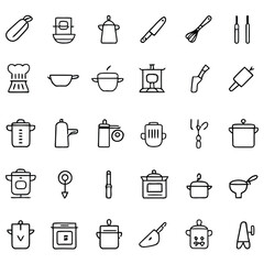 Kitchenware icons cookware utensils