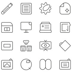 Pen document sun screen printer folder vector