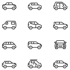 Vehicle icons automobile transport