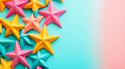 Obraz premium Colorful star cluster on pastel background