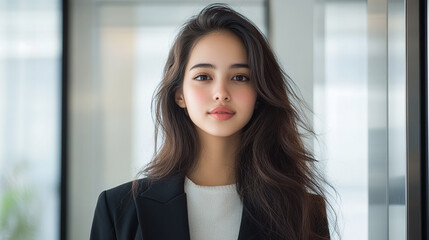 Portrait of professional young woman. Use for marketing, design, corporate website.