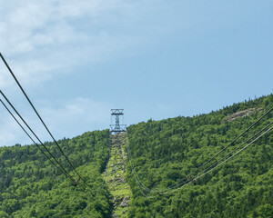 high voltage power lines in mountains