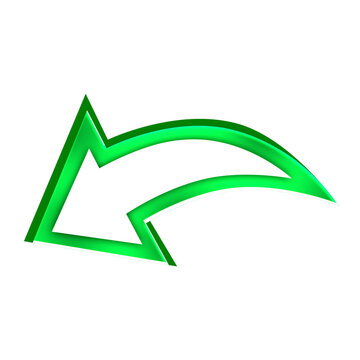 Green Curved Left Arrow Icon | Return or Reply Symbol for UI, Web, and CTA Graphics