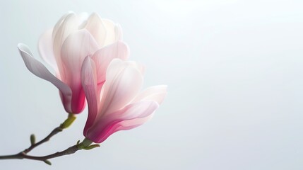 Fototapeta premium Delicate magnolia blossoms tranquil garden floral photography serene atmosphere close-up view nature's beauty