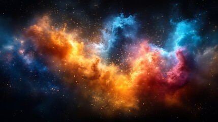 Fototapeta premium Colorful swirling nebulae in deep space