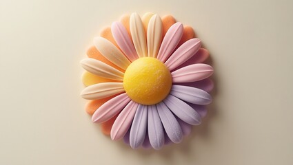 Artistic Floral Composition: Elegant Petals Creating a Gentle, Symmetrical Blossom Design