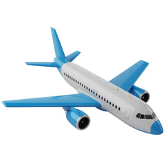 Obraz premium A detailed toy airplane with blue accents against a black background
