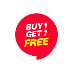 Buy 1 Get 1 Free Speech Bubble – Marketing Pop Style