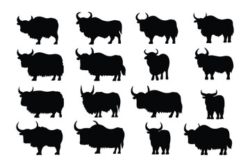 Collection of silhouettes of baboons in various poses showcasing their distinctive anatomy and postures