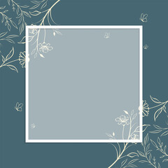 Vector background with flowers and leaves for banners, cards, flyers, social media wallpapers, wedding invitation
