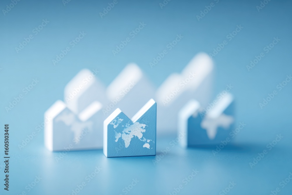 Aufkleber minimalistic image featuring diverse financial trends with charts or graphs clean background with am