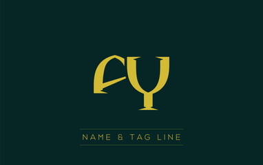 AY logo design. A sophisticated, minimalistic logo design featuring golden stylized typography,  perfect for branding concepts emphasizing luxury, professionalism, and contemporary aesthetics.