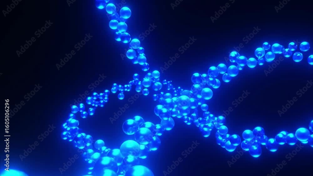 Poster illuminated molecular strand: a captivating image showcasing a luminescent strand composed of interc