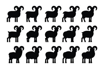 Collection of majestic deer silhouettes in various poses showcasing antlers and graceful forms