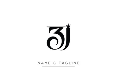 ZJ Elegant Monogram Logo Design Featuring Stylized Letters. A sophisticated monogram logo representation showcasing artistic typography with a modern design