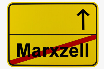 Illustration eines Ortsausgangsschildes von Marxzell in Baden-Württemberg