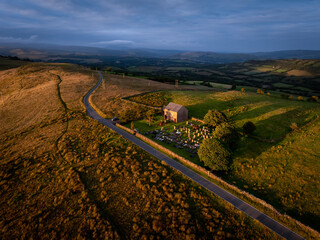 Evening light over the Gwrhyd chapel