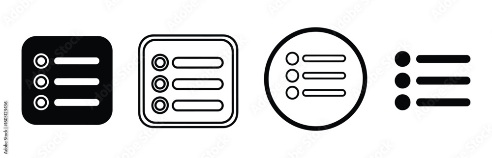 Poster modern minimalist icons representing lists, menus, and organization, perfect for digital interfaces 