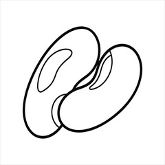 Beans Line Art Vector Illustration