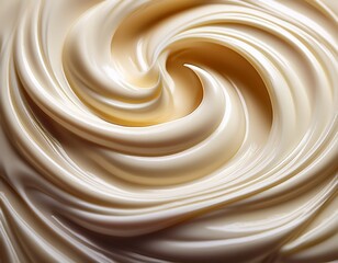 close up view of smooth creamy mayonnaise texture with elegant swirls and details