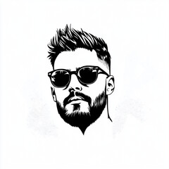 black and white logo for hairdressing salon advertising