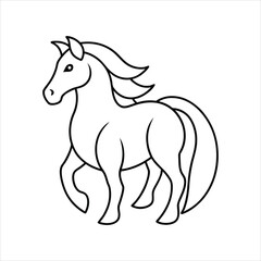 Hand Drawn Horse Contour Vector Artwork