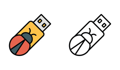 Colorful and Black and White USB Drives Featuring an Insect Bug Design for Software Debugging