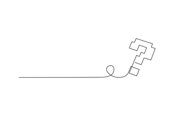 Minimalist line art depicts a question mark A continuous line creates a shape with mystery