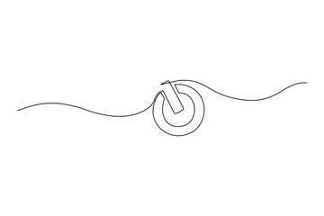Obraz premium Minimalist line art of a power button symbol on white background Creative illustration