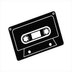 Obraz premium Old School Music Tape Silhouette Design