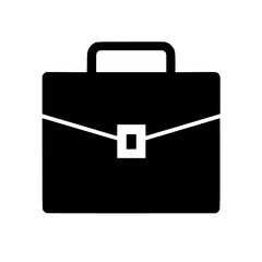 Obraz premium Isolated black briefcase icon for business and office essentials 