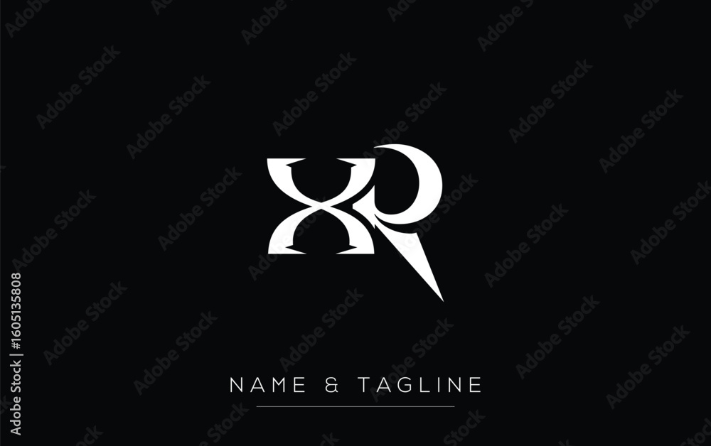 Poster xr elegant monogram logo design featuring stylized letters. a sophisticated monogram logo representa