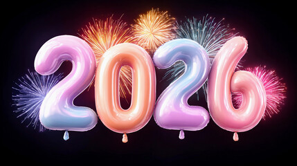 inflatable balloons numbers 2026 with fireworks for the holiday
