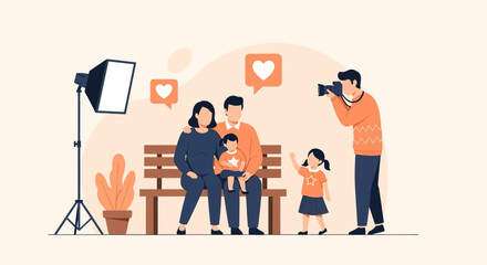 Family Photo Session With Photographer For Social Media Content Creation