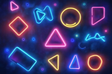 Colorful neon shapes create a vibrant abstract background in motion with modern design elements, start text over moving neon shapes