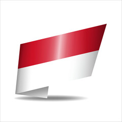 Folded national flag, shining with a shadow.