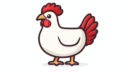 Fototapeta premium Vibrant Cartoon Chicken with Red Beak - Fun and Playful Illustration