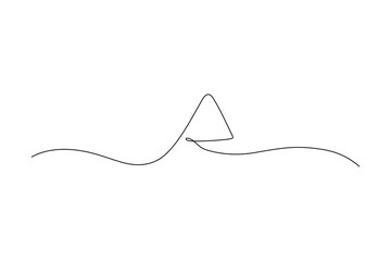Single continuous line forming a wave and a triangle Simple yet creative, minimalist design