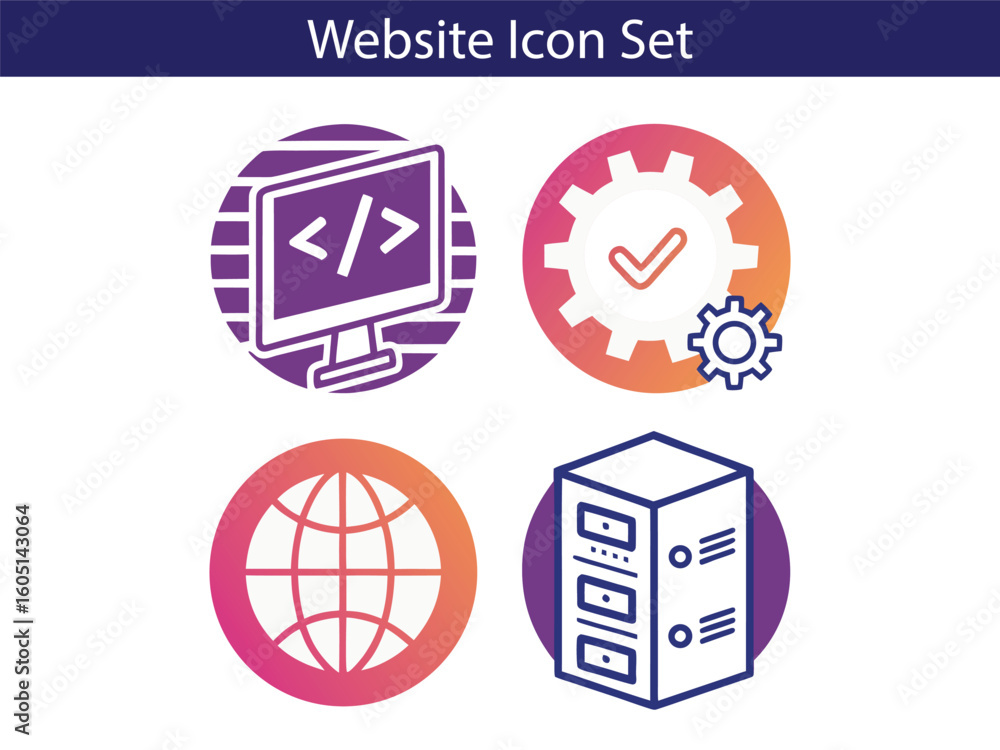 Poster Web icon set. Website set icon vector. for computer and mobile