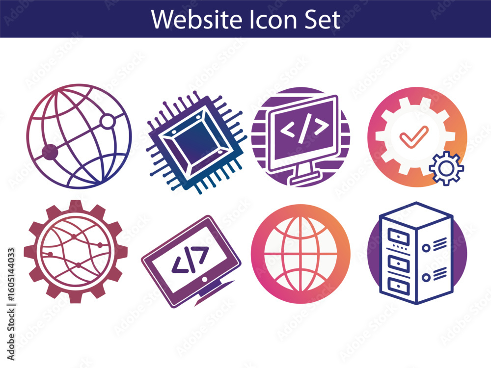 Fototapete Web icon set. Website set icon vector. for computer and mobile