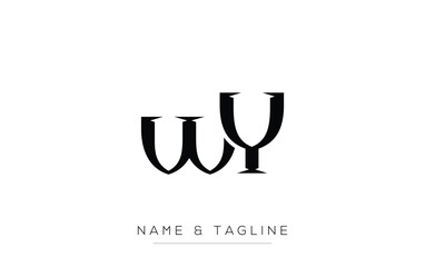 WY Elegant Monogram Logo Design Featuring Stylized Letters. A sophisticated monogram logo representation showcasing artistic typography with a modern design