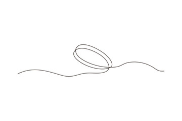 Abstract single line art in black on white, undulating and looping, minimalist design