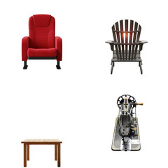 Fototapeta premium Various furniture items on a transparent background, set composition 