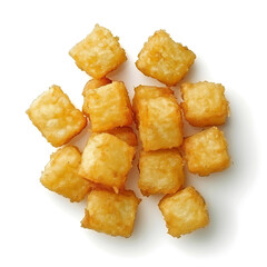 Golden Brown Tater Tots Arranged in a Cluster