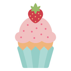 cupcake with strawberry