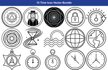 Collection of vintage style icons and symbols