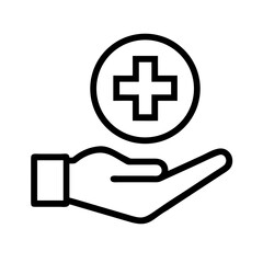 Obraz premium Medical Assistance Icon Clean Line Art of Trust Health Support